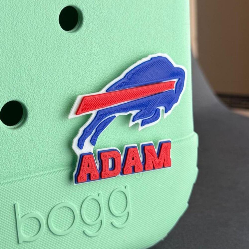 Personalized Buffalo Bills Bogg Bag Name Tag, Bills Bogg Bag Charms